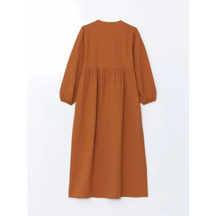 LCW Modest TURUNCU Bisiklet Yaka Kadın Elbise