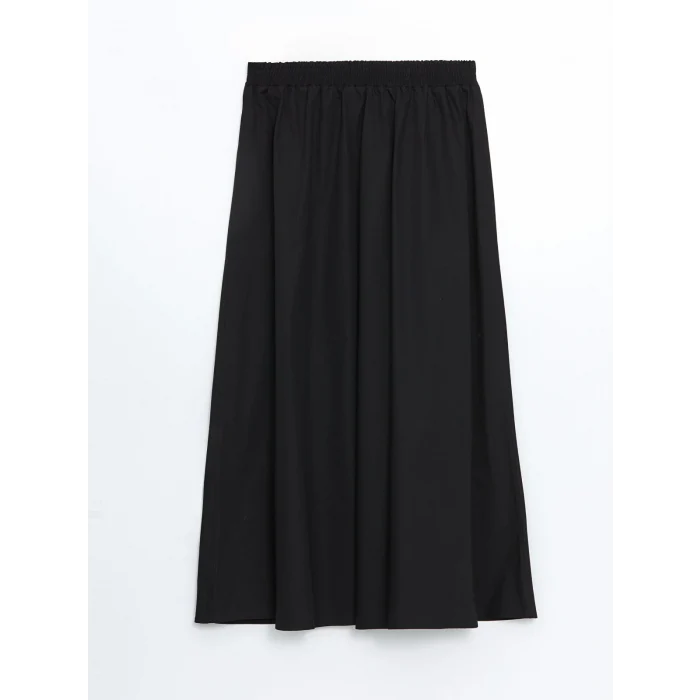 LCW Modest SİYAH Beli Lastikli Kadın Kloş Etek