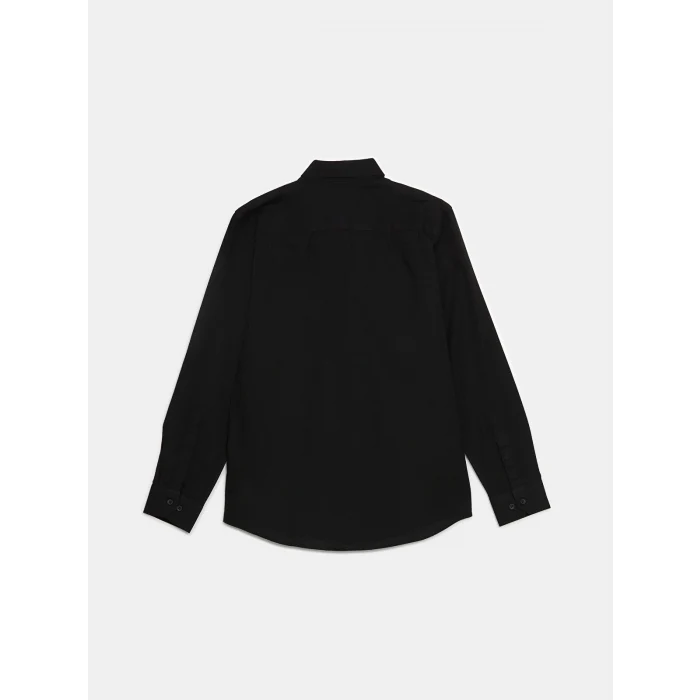 LCWAIKIKI Classic SİYAH Regular Fit Uzun Kollu Oxford Erkek Gömlek