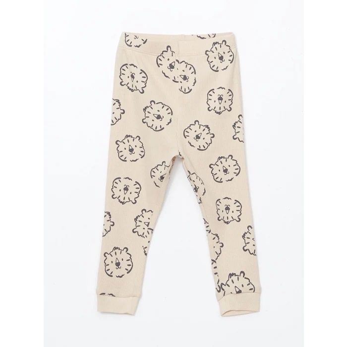 LCW baby BEJ Bisiklet Yaka Erkek Bebek Pijama Takımı