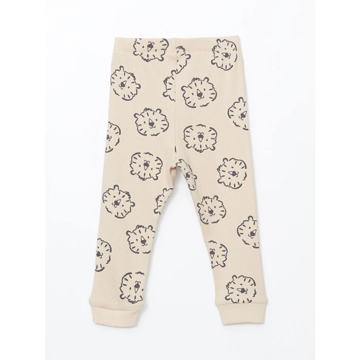 LCW baby BEJ Bisiklet Yaka Erkek Bebek Pijama Takımı