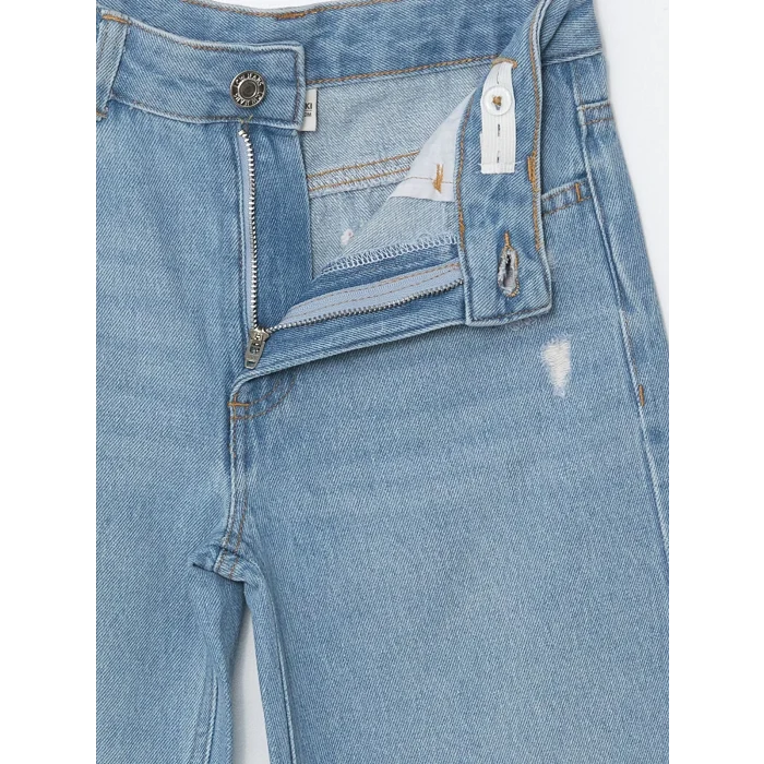 LCW Kids İNDİGO Beli Ayarlanabilir Lastikli Kız Çocuk Jean Pantolon