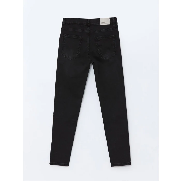 LCW Kids SİYAH Beli Ayarlanabilir Lastikli Erkek Çocuk Jean Pantolon