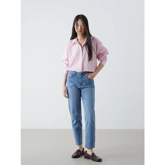 LCW Jeans İNDİGO Mom Fit Kadın Jean Pantolon