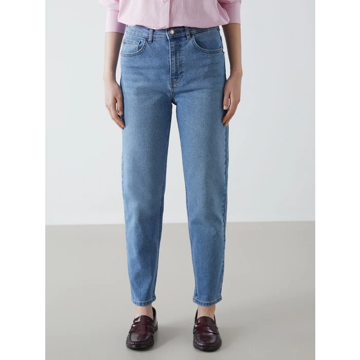 LCW Jeans İNDİGO Mom Fit Kadın Jean Pantolon