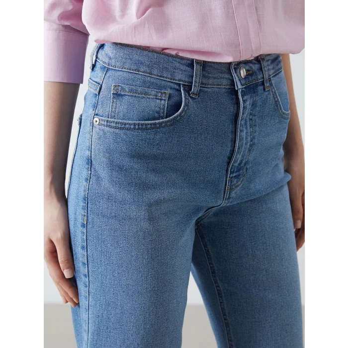 LCW Jeans İNDİGO Mom Fit Kadın Jean Pantolon
