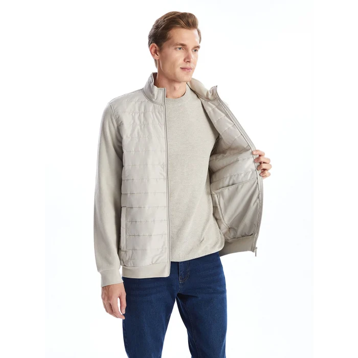 LCWAIKIKI Basic BEJ Standart Kalıp Dik Yaka Erkek Mont