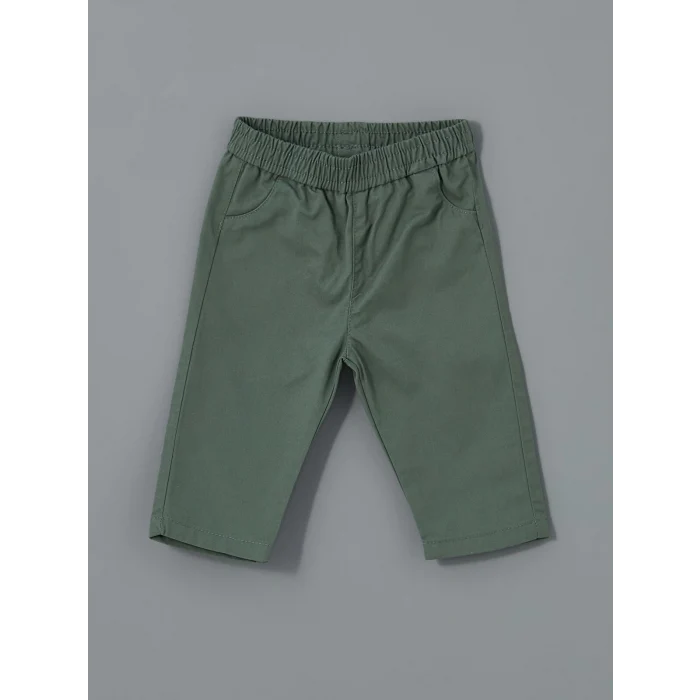 LCW baby EKRU Hakim Yaka Uzun Kollu Desenli Erkek Çocuk Gömlek ve Pantolon 2li Takım