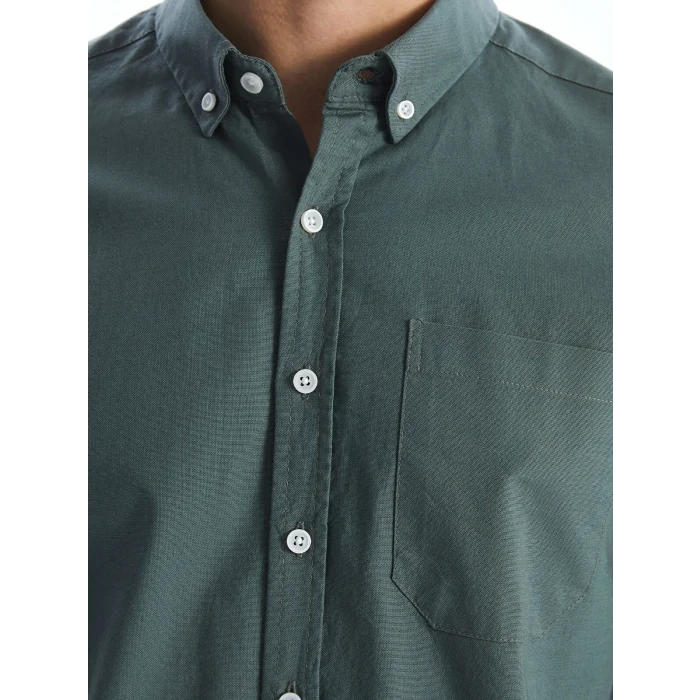 LCWAIKIKI Classic YEŞİL Regular Fit Uzun Kollu Oxford Erkek Gömlek
