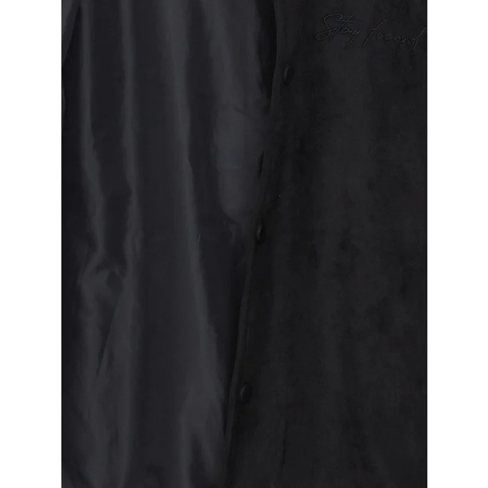 XSIDE SİYAH Standart Kalıp Kolej Yaka Erkek Bomber Mont