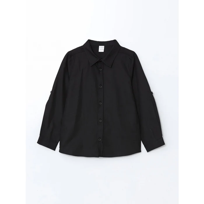 LCW Kids SİYAH Uzun Kollu Basic Erkek Çocuk Gömlek
