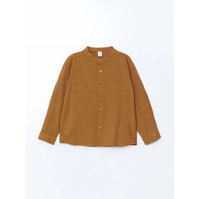 LCW Kids KAHVERENGİ Hakim Yaka Erkek Çocuk Gömlek ve Pantolon 2li