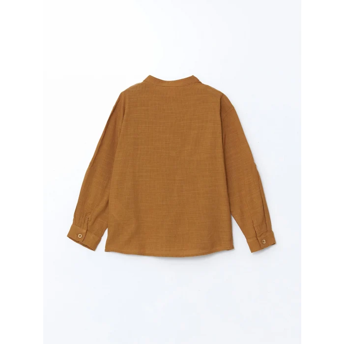 LCW Kids KAHVERENGİ Hakim Yaka Erkek Çocuk Gömlek ve Pantolon 2li