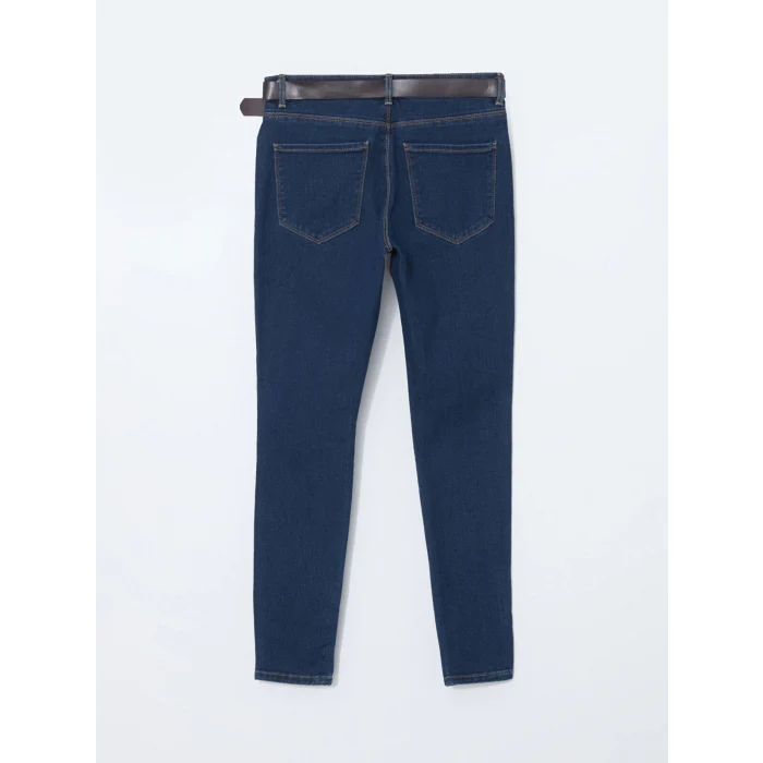LCW Jeans İNDİGO Beli Kemerli Mercury Skinny Fit Kadın Jean Pantolon