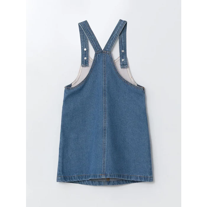 LCW Kids İNDİGO Cepli Kız Çocuk Jean Elbise