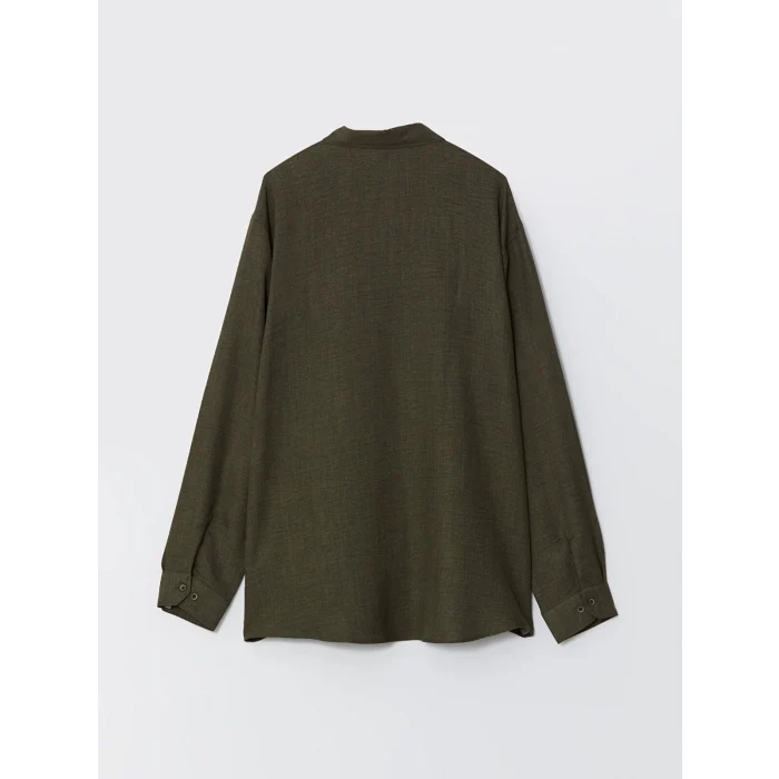 LCW Vision YEŞİL Regular Fit Uzun Kollu Erkek Gömlek