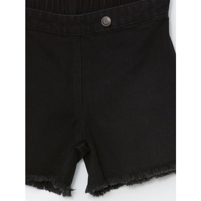 LCW Kids SİYAH Beli Lastikli Kız Çocuk Jean Şort Etek
