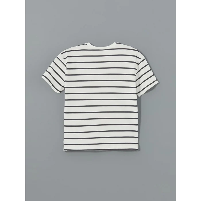 LCW Kids EKRU Bisiklet Yaka Baskılı Erkek Çocuk Tişört ve Şort 2li