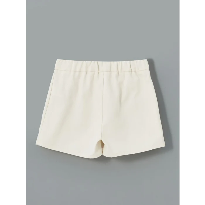 LCW Kids EKRU Beli Lastikli Basic Kız Çocuk Şort Etek