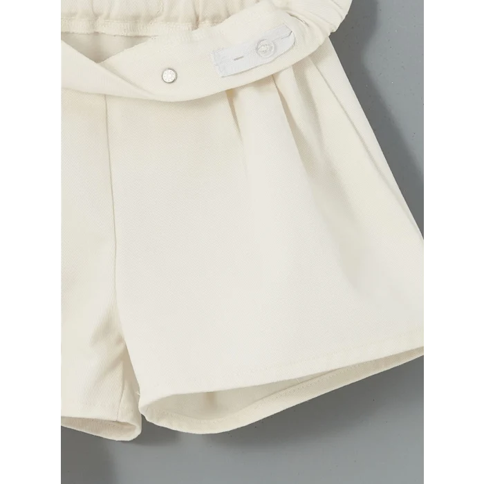 LCW Kids EKRU Beli Lastikli Basic Kız Çocuk Şort Etek