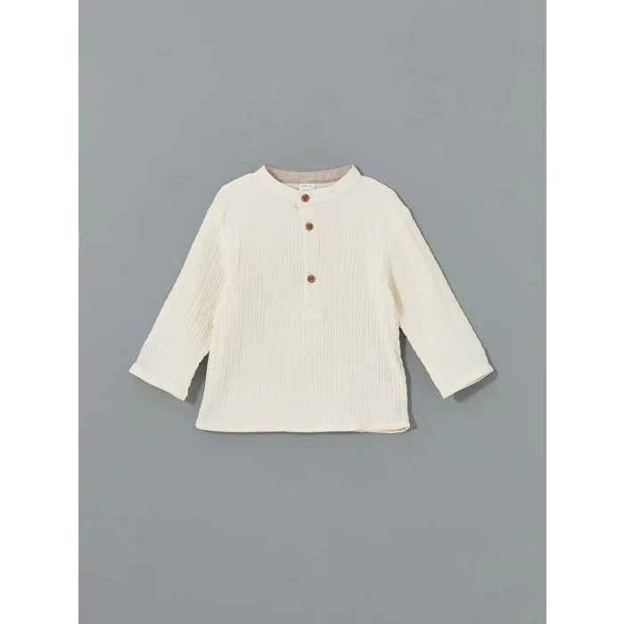 LCW baby EKRU Hakim Yaka Erkek Bebek Tişört ve Pantolon 2li