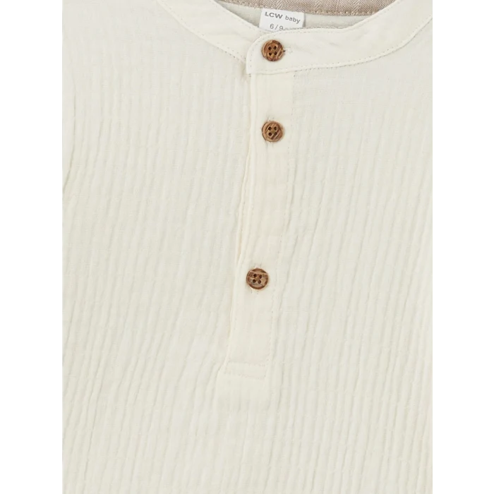 LCW baby EKRU Hakim Yaka Erkek Bebek Tişört ve Pantolon 2li