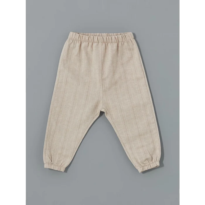 LCW baby EKRU Hakim Yaka Erkek Bebek Tişört ve Pantolon 2li