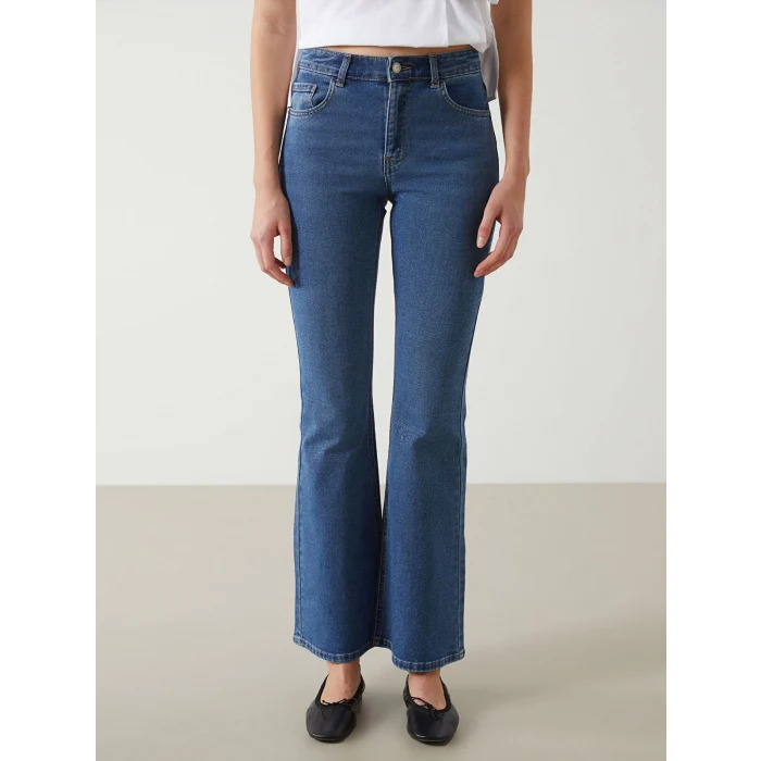 LCW Jeans İNDİGO Mars Flare Kadın Jean Pantolon