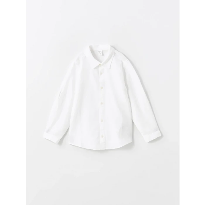 LCW Kids BEYAZ Uzun Kollu Basic Erkek Çocuk Gömlek