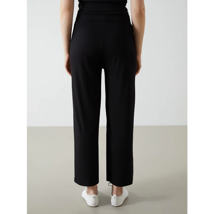 LCWAIKIKI Classic SİYAH Beli Lastikli Geniş Paça Kadın Pantolon