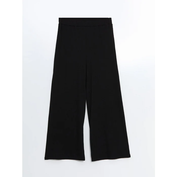LCWAIKIKI Classic SİYAH Beli Lastikli Geniş Paça Kadın Pantolon