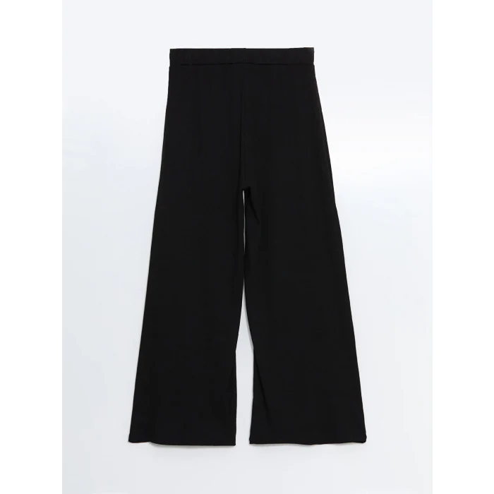 LCWAIKIKI Classic SİYAH Beli Lastikli Geniş Paça Kadın Pantolon