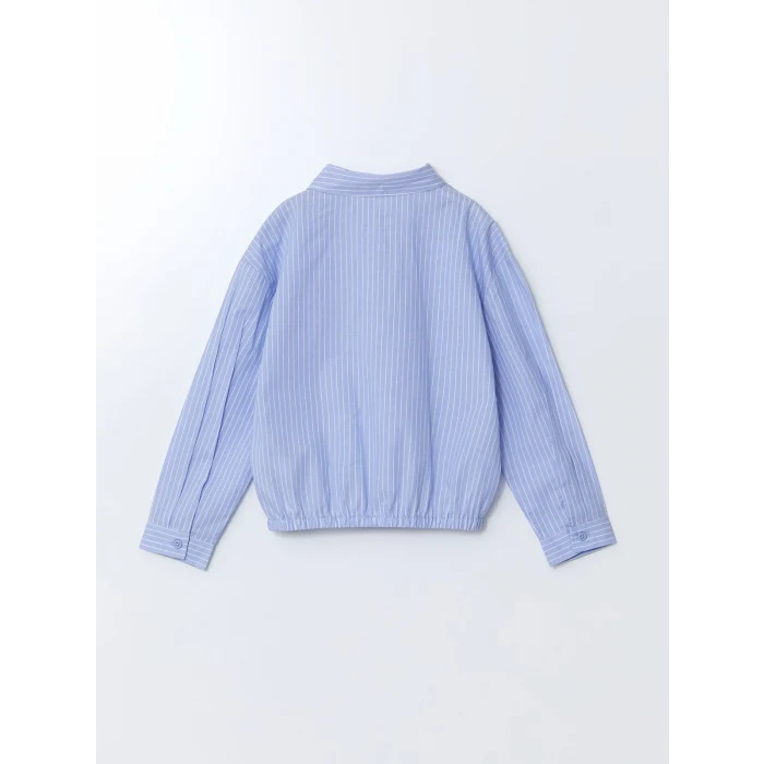 LCW Kids MAVİ Çizgili Kız Çocuk Gömlek