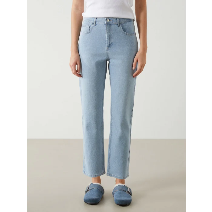 LCW Jeans İNDİGO Straight Fit Kadın Jean Pantolon