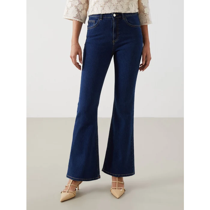 LCWAIKIKI Classic İNDİGO Mars Flare Kadın Jean Pantolon