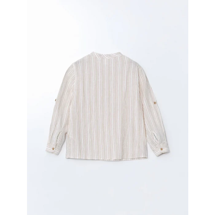 LCW Kids TURUNCU Hakim Yaka Çizgili Erkek Çocuk Gömlek