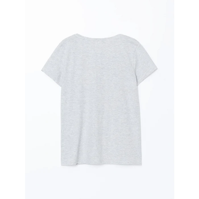 LCW DREAM MAVİ Bisiklet Yaka Baskılı Kadın Şortlu Pijama Takımı