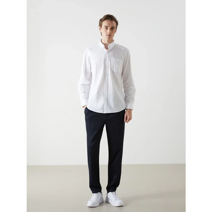 LCWAIKIKI Classic BEYAZ Regular Fit Uzun Kollu Oxford Erkek Gömlek