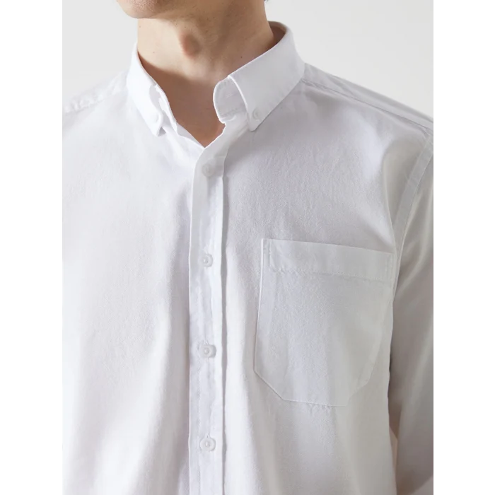 LCWAIKIKI Classic BEYAZ Regular Fit Uzun Kollu Oxford Erkek Gömlek