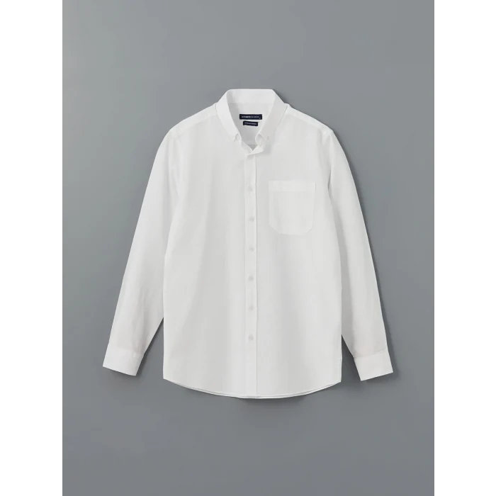 LCWAIKIKI Classic BEYAZ Regular Fit Uzun Kollu Oxford Erkek Gömlek