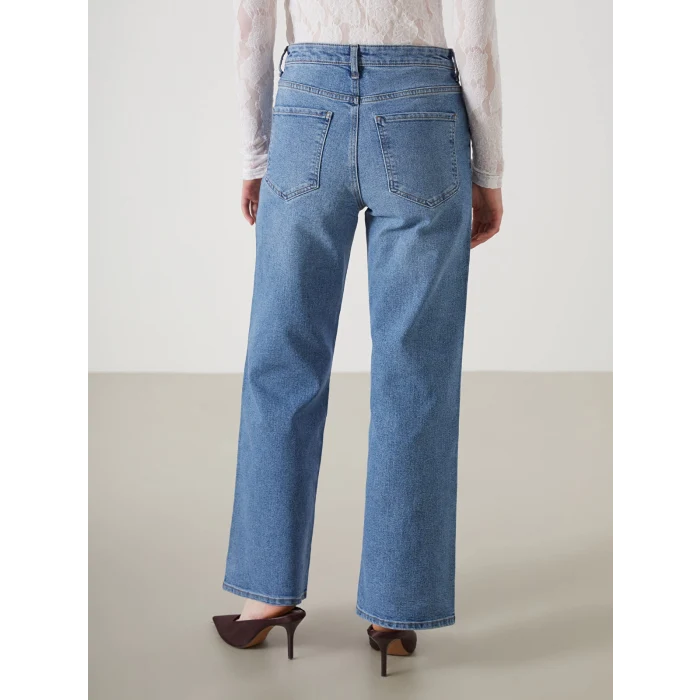 LCW Jeans İNDİGO Wideleg Kadın Jean Pantolon