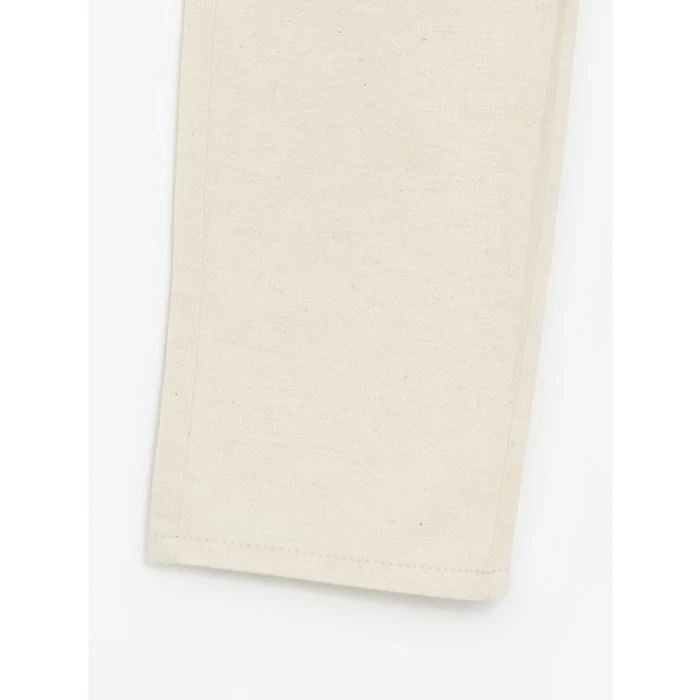 LCW Kids EKRU Beli Lastikli Keten Karışımlı Erkek Çocuk Pantolon