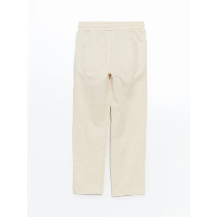 LCW Kids EKRU Beli Lastikli Keten Karışımlı Erkek Çocuk Pantolon