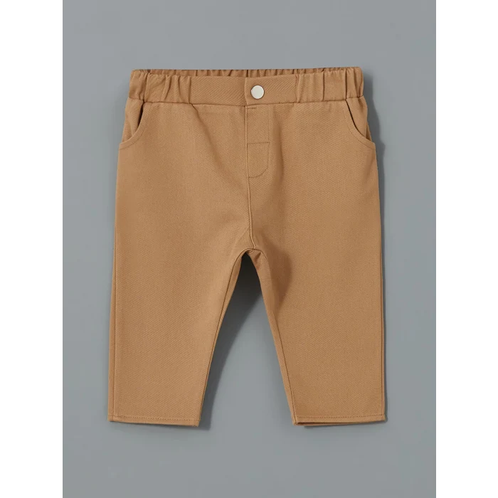 LCW baby EKRU Bisiklet Yaka Baskılı Erkek Bebek Tişört ve Pantolon 2li Takım