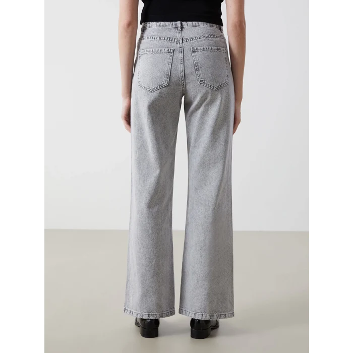 LCW Jeans GRİ Wideleg Kadın Jean Pantolon