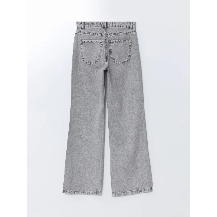 LCW Jeans GRİ Wideleg Kadın Jean Pantolon