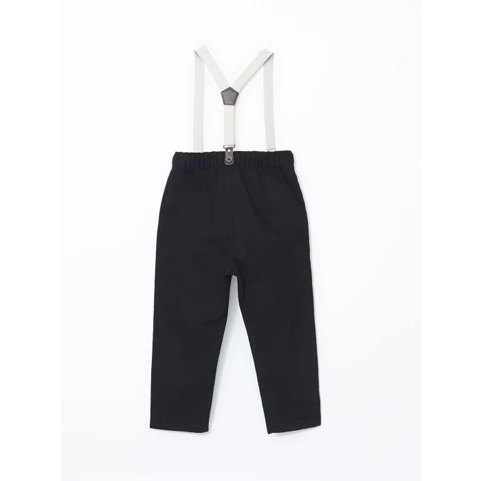 LCW Kids SİYAH Beli Lastikli Askılı Erkek Çocuk Pantolon