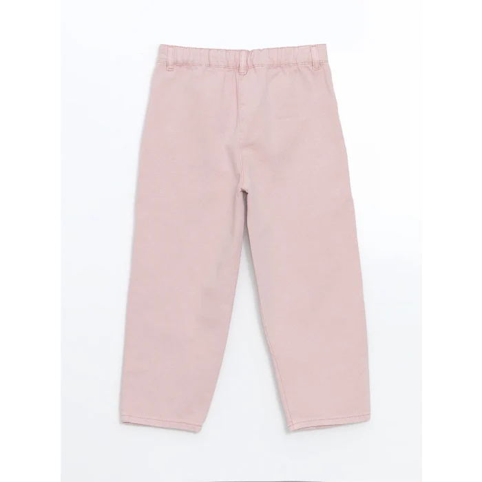 LCW Kids PEMBE Beli Ayarlanabilir Nakışlı Kız Çocuk Pantolon
