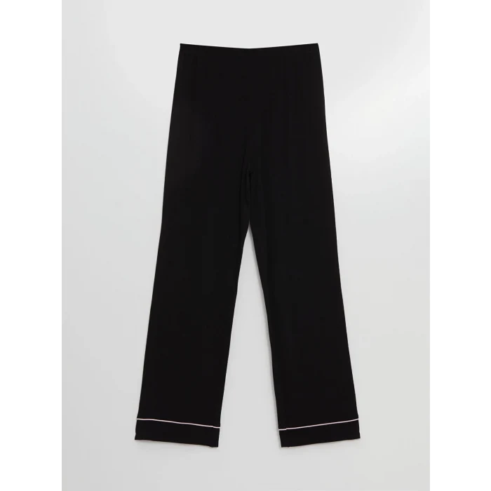 LCW DREAM SİYAH Gömlek Yaka Kadın Pijama Takımı