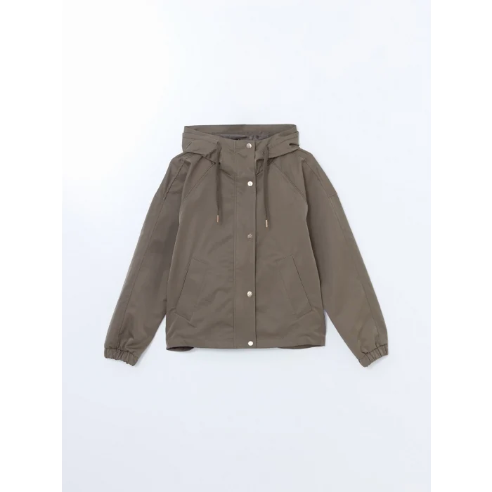 LCW Vision HAKİ Kapüşonlu Oversize Kadın Yağmurluk